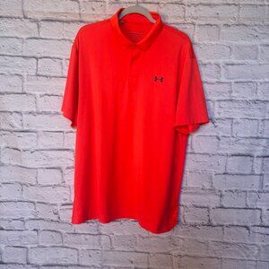 Under Armour Mens Golf Shirt XL The Performance Polo Bright Orange